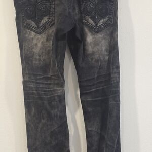Men's Black Jeans with Embroidered Pockets
